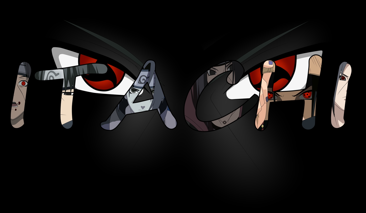 all_male, black, headband, male, naruto, ninja, red_eyes, uchiha_itachi