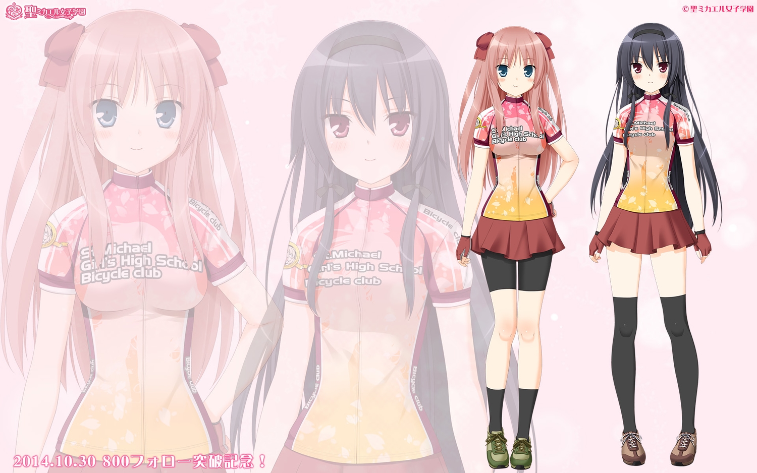 ayase_miya, azumi_risa, black_hair, blue_eyes, gloves, headband, kani_biimu, red_eyes