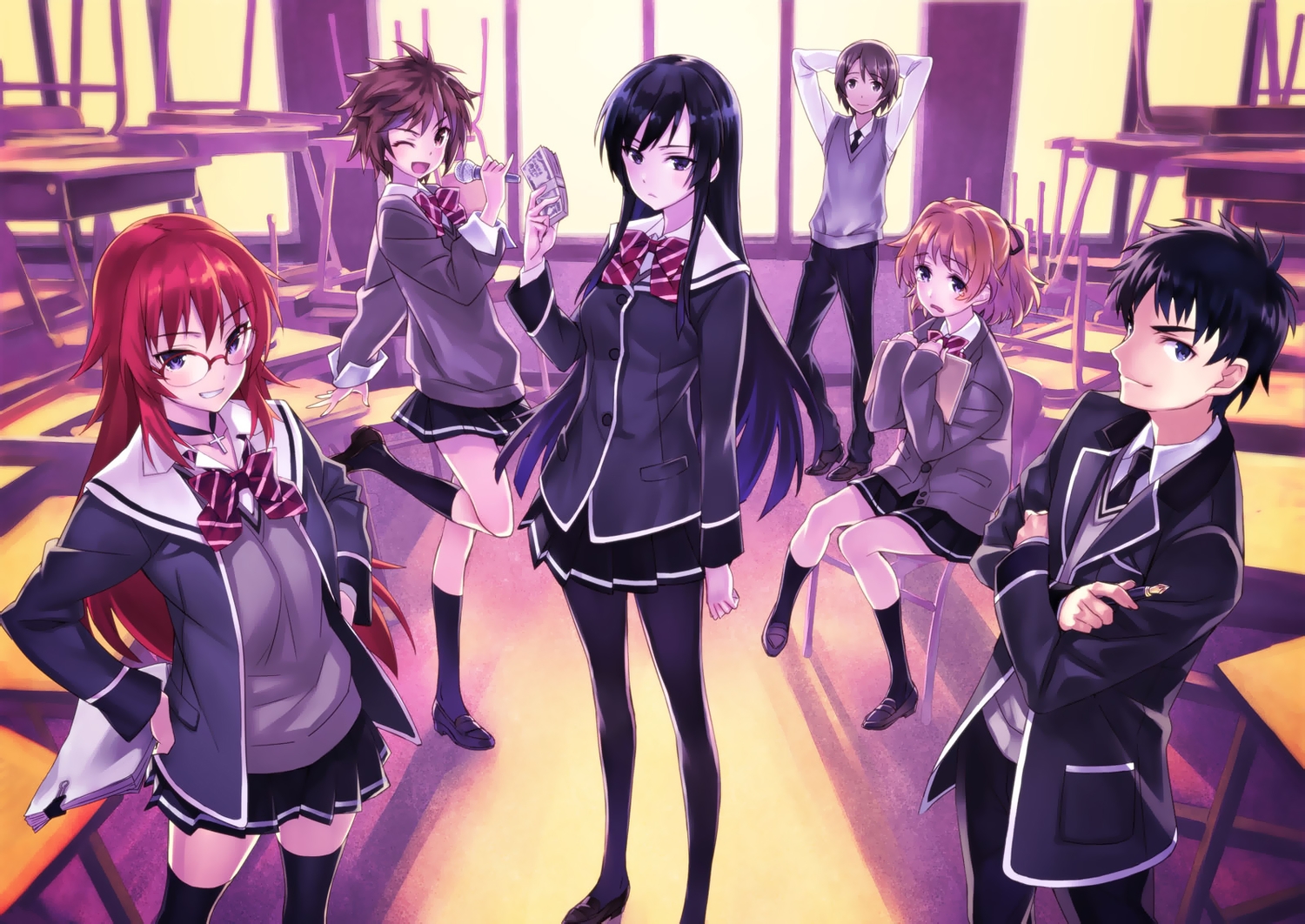 andou_teruha, glasses, houjou_buntarou, jpeg_artifacts, kai_atomu, kobayakawa_yuuka, kuroda_sayuki, matsuryuu