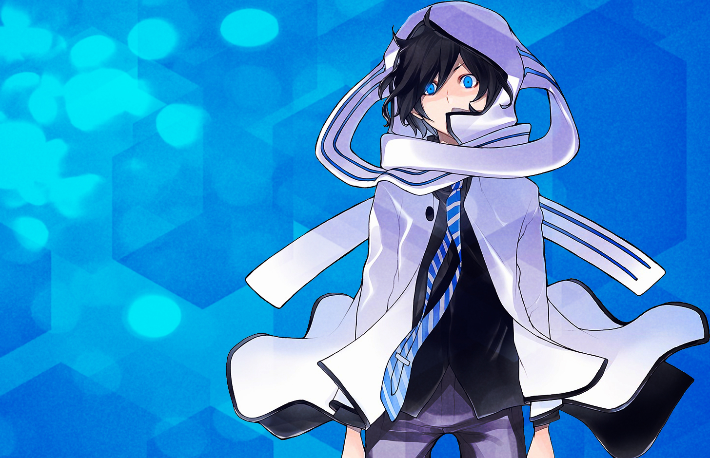 black_hair, blue_eyes, kuze_hibiki, megami_ibunroku_devil_survivor, tie