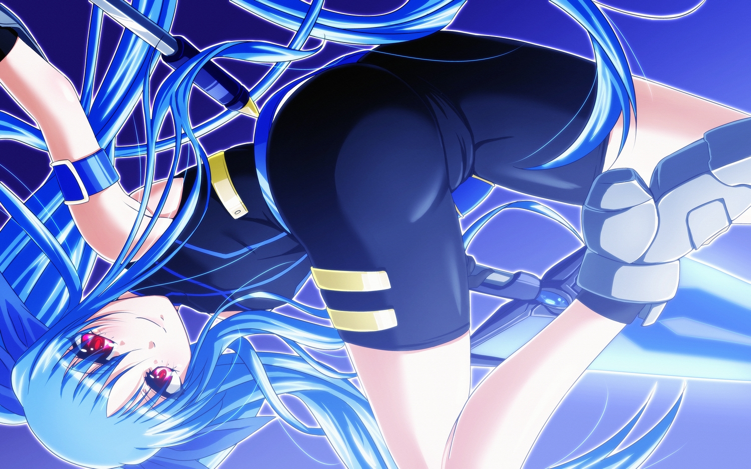 blue_hair, esperanza_(wp), levi_russell, long_hair, mahou_shoujo_lyrical_nanoha, mahou_shoujo_lyrical_nanoha_a's_the_gears_of_destiny, red_eyes, twintails