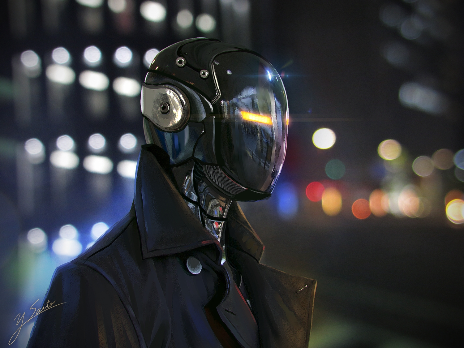 original, robot, saito_yoshinobu, signed, yellow_eyes