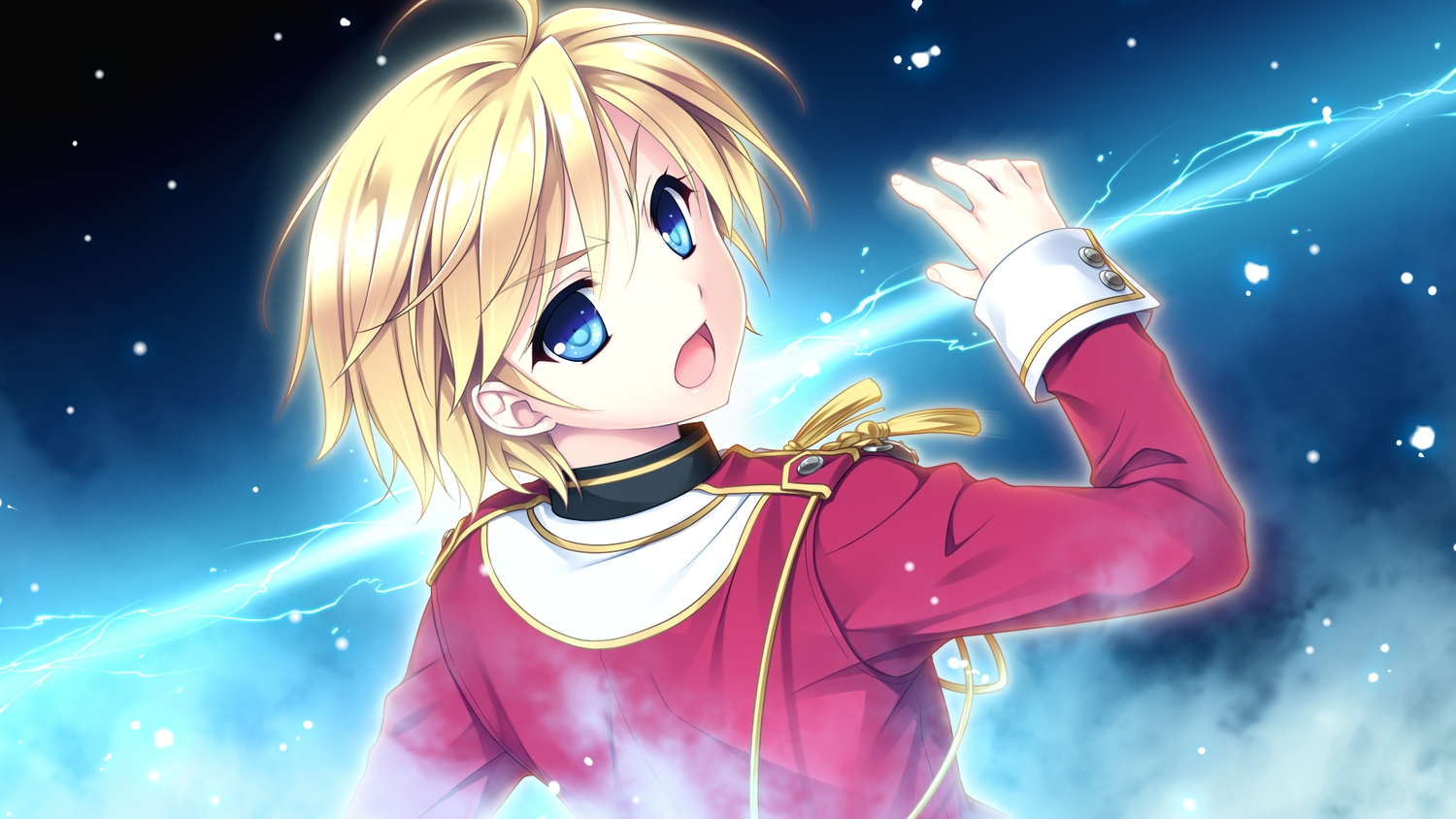 akatsuki-works, blonde_hair, blue_eyes, game_cg, hello_lady!, katsuragi_sorako, saeki_hokuto, short_hair