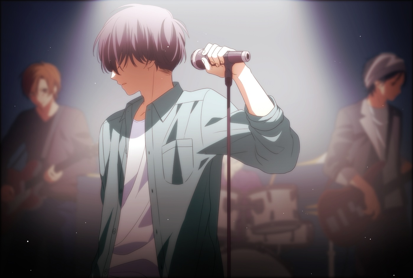 akitsuki_(akiduko), all_male, drums, guitar, instrument, male, microphone, original