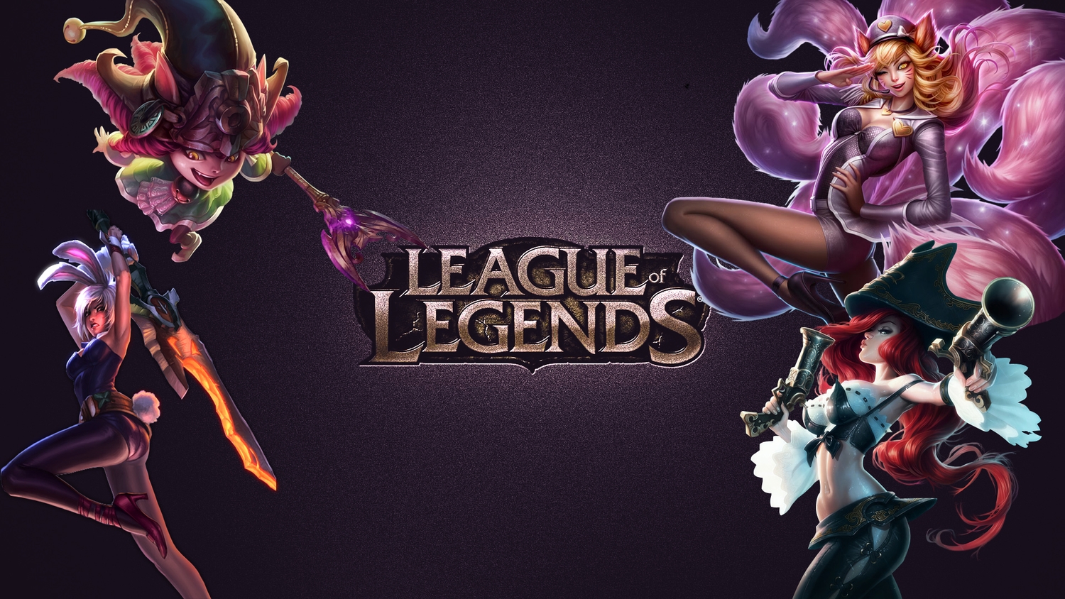 ahri_(league_of_legends), animal_ears, league_of_legends, lulu, riven_(league_of_legends), sarah_fortune, third-party_edit