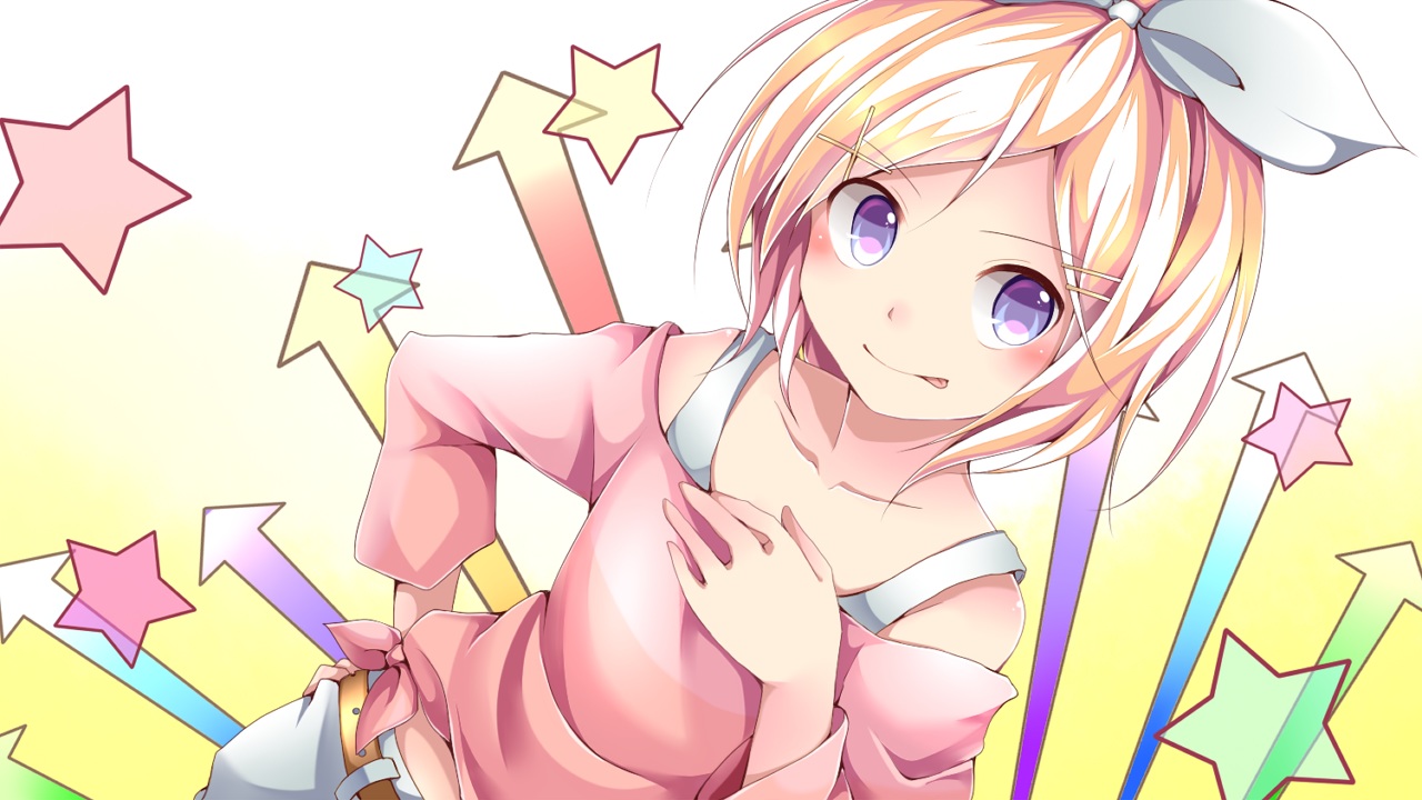 blonde_hair, blue_eyes, chikuwa_savi, headband, kagamine_rin, short_hair, vocaloid