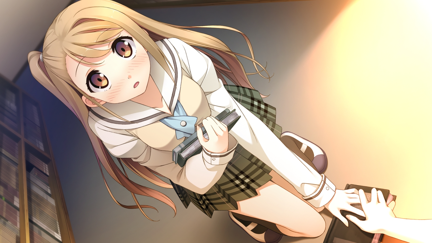 blush, cube, game_cg, ichinose_hotori, kantoku, school_uniform, your_diary