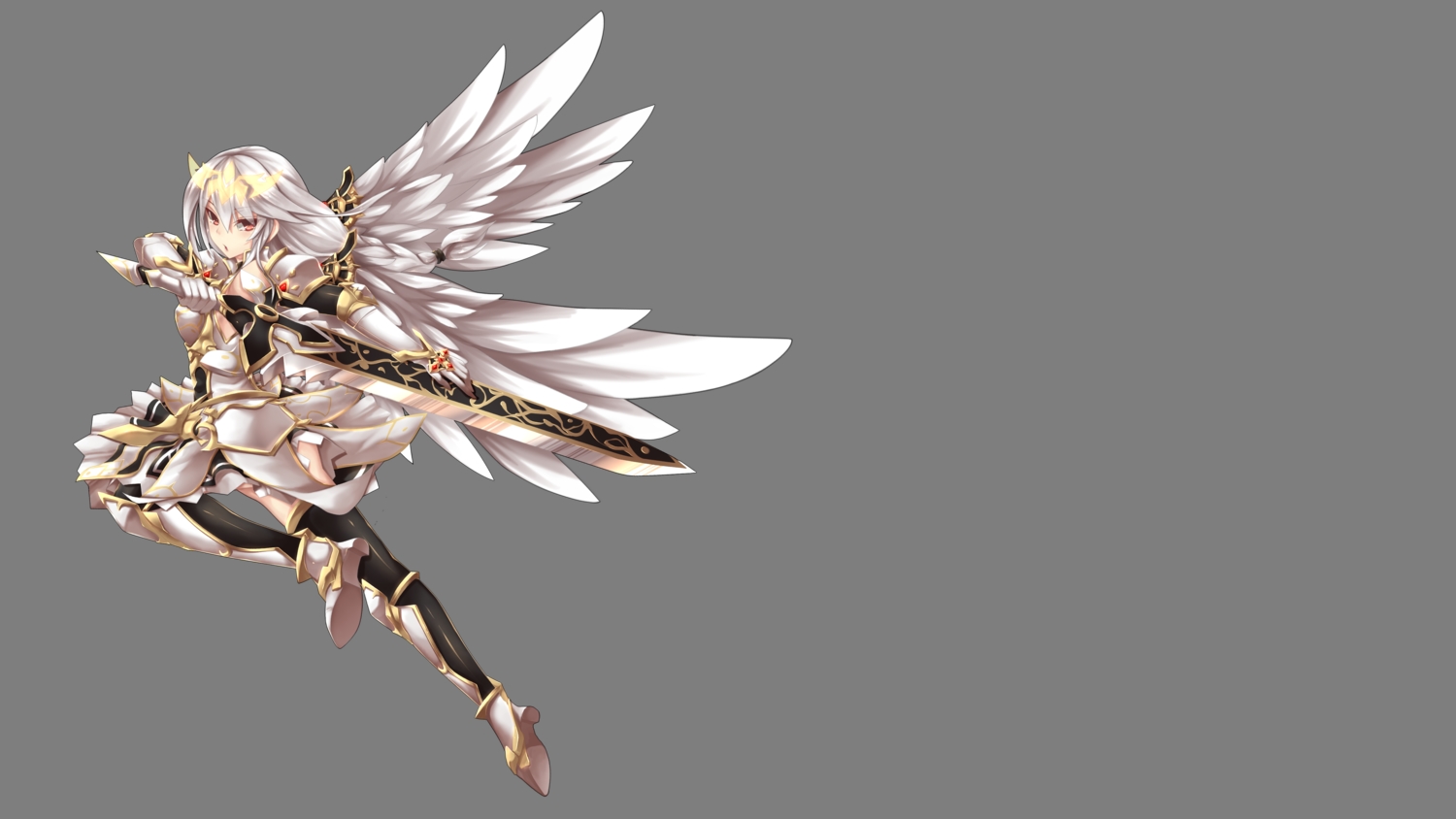 armor, braids, dress, elesis_(elsword), elsword, fi-san, long_hair, sword