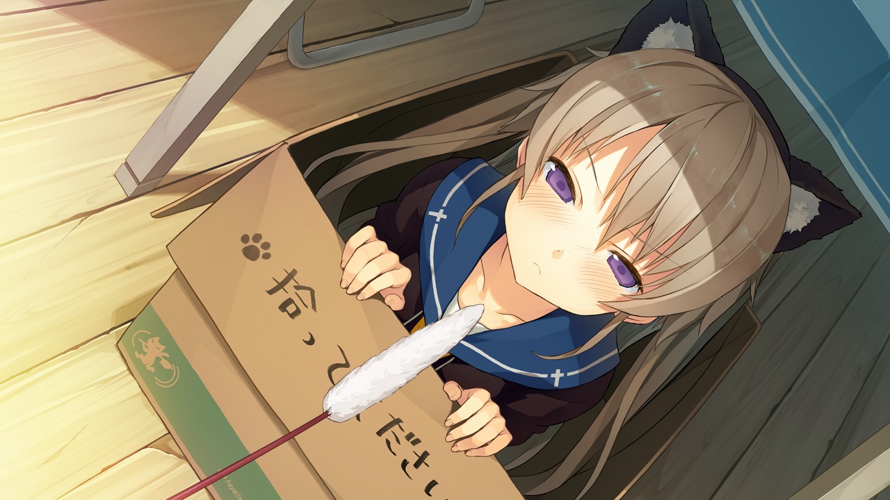 animal_ears, ao_no_kanata_no_four_rhythm, arisaka_mashiro, blush, brown_hair, game_cg, headband, long_hair