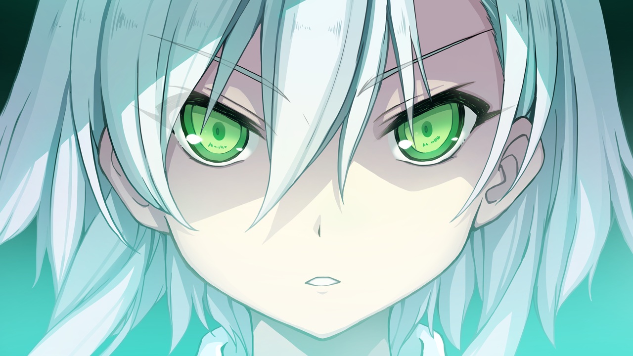 ao_no_kanata_no_four_rhythm, close, game_cg, gray_hair, green_eyes, inui_saki, short_hair, sprite, suzumori, yuuki_itsuka