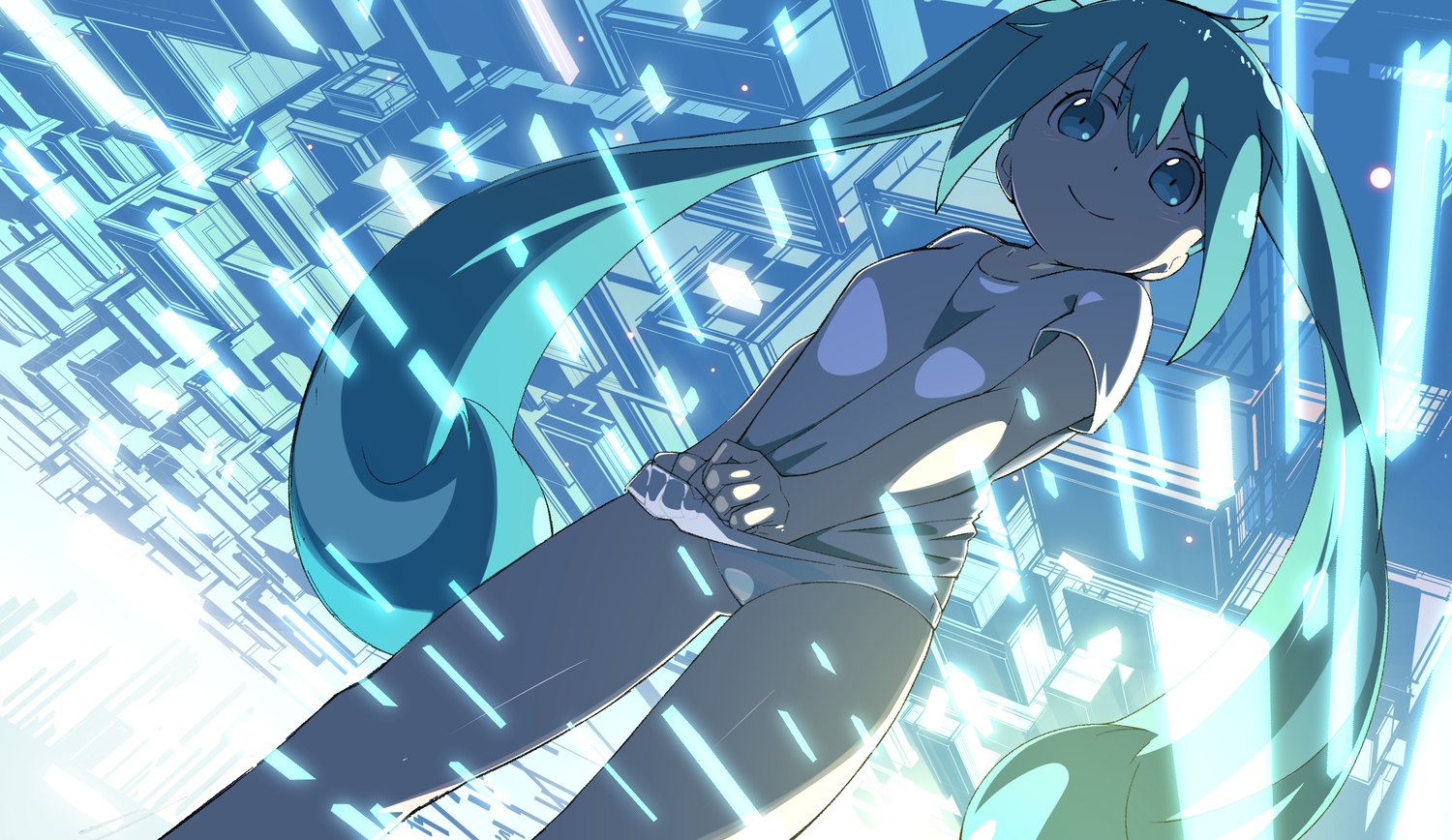 aqua_eyes, aqua_hair, hatsune_miku, long_hair, panties, str-natural, twintails, underwear, vocaloid