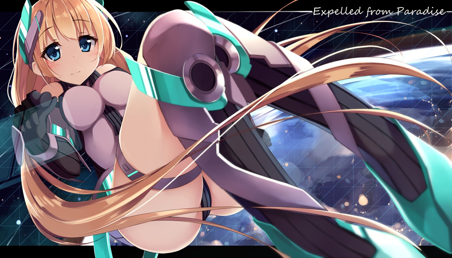 angela_balzac, blonde_hair, blue_eyes, bodysuit, breasts, expelled_from_paradise, gloves, long_hair