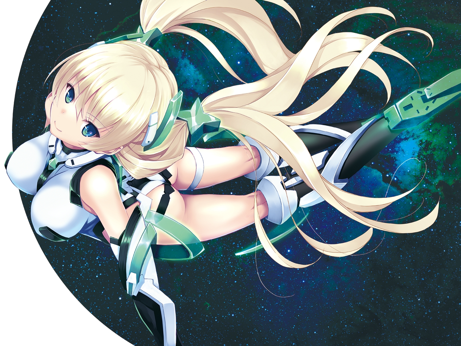 angela_balzac, ass, blonde_hair, blue_eyes, bodysuit, expelled_from_paradise, long_hair, mechagirl