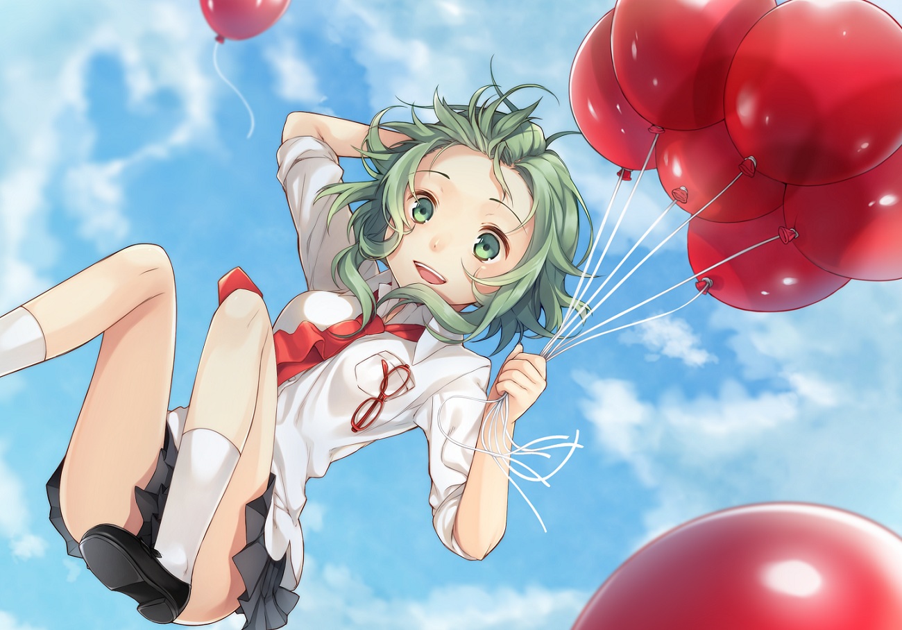 akayan, glasses, green_eyes, green_hair, gumi, school_uniform, vocaloid