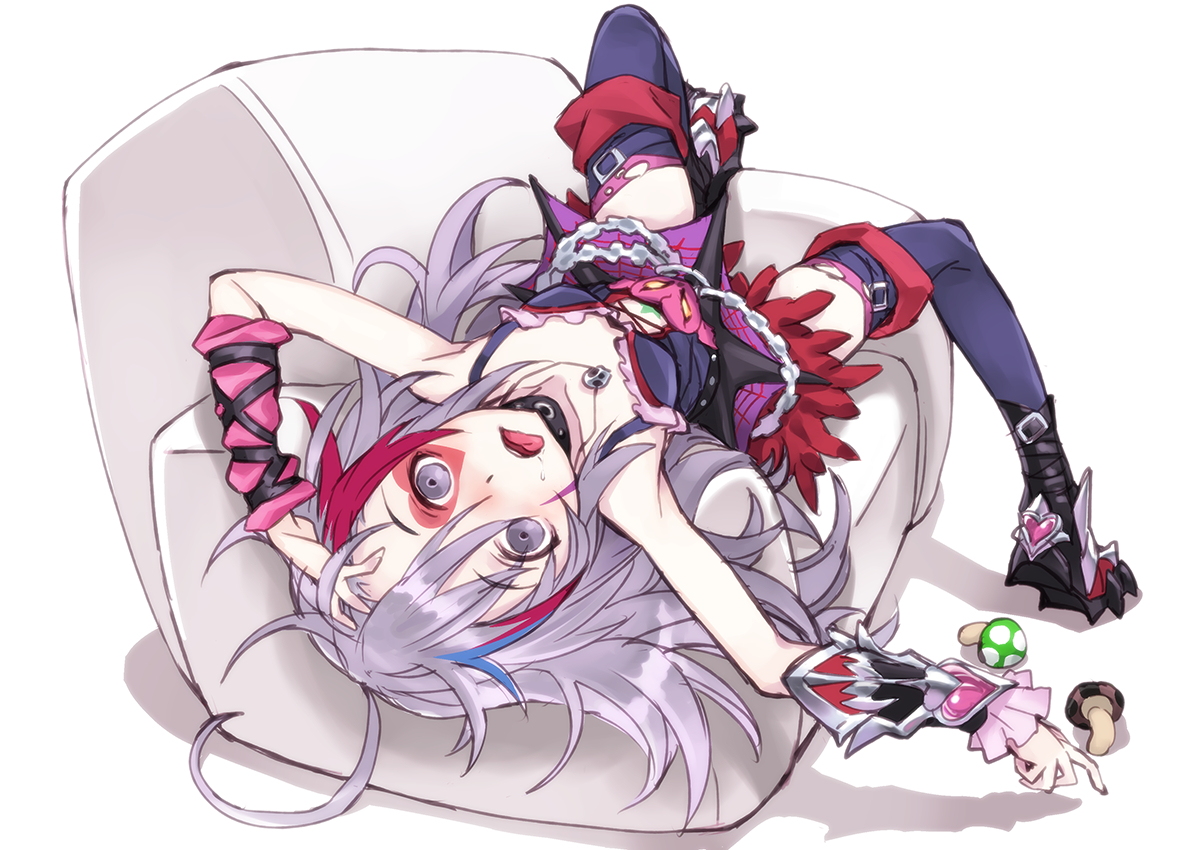 boots, couch, hoshi_shouko, idolmaster, idolmaster_cinderella_girls, long_hair, matsuryuu, purple_eyes