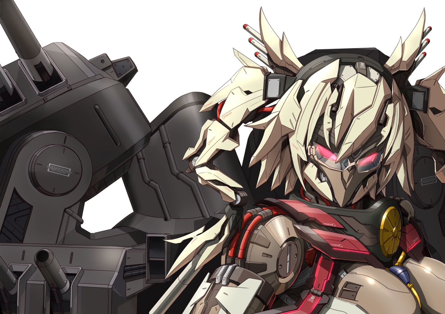 glasses, kantai_collection, mecha, musashi_(kancolle), red_eyes, sukekiyo56