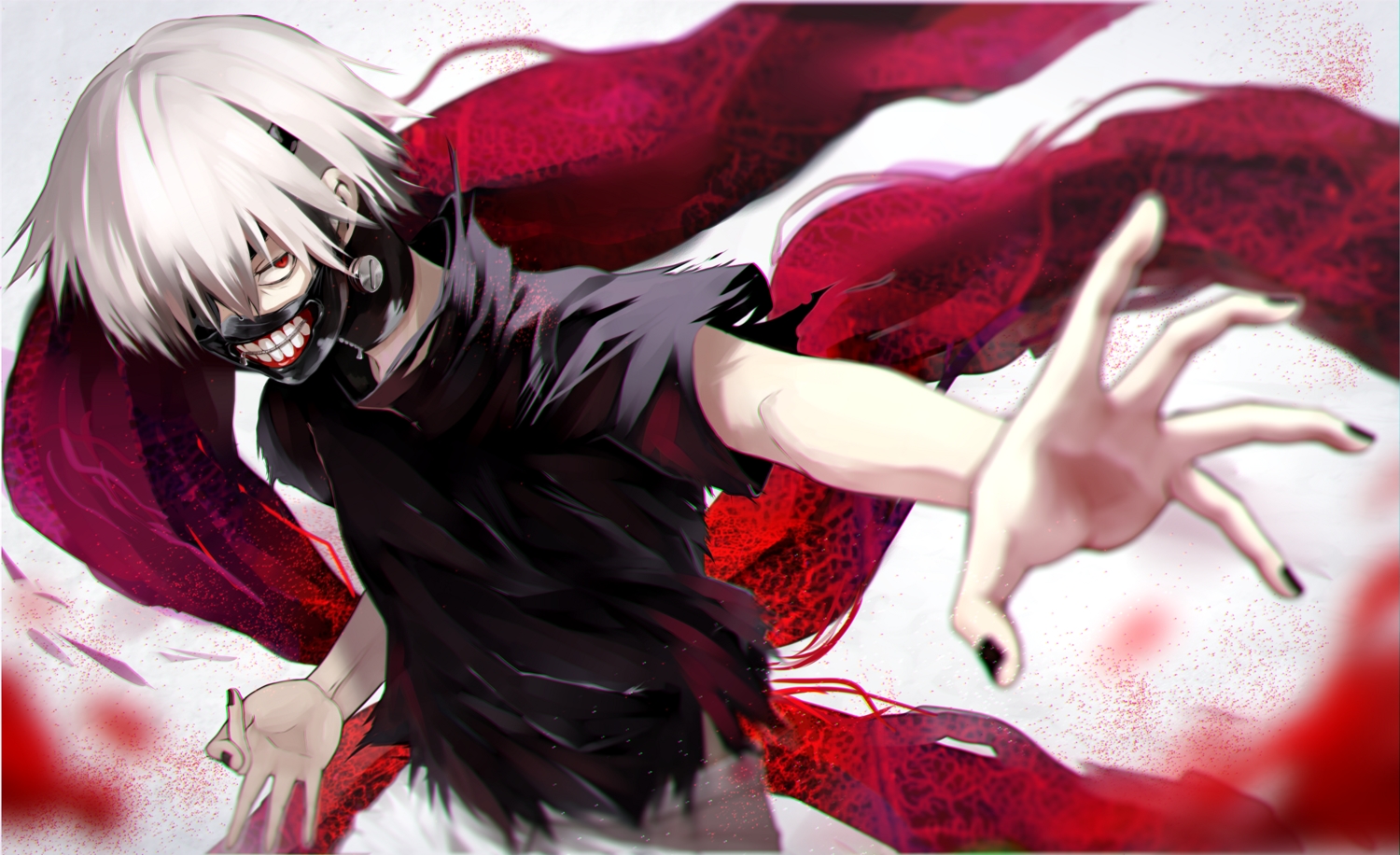 all_male, fami_(yellow_skies), kaneki_ken, male, mask, red_eyes, short_hair, tokyo_ghoul