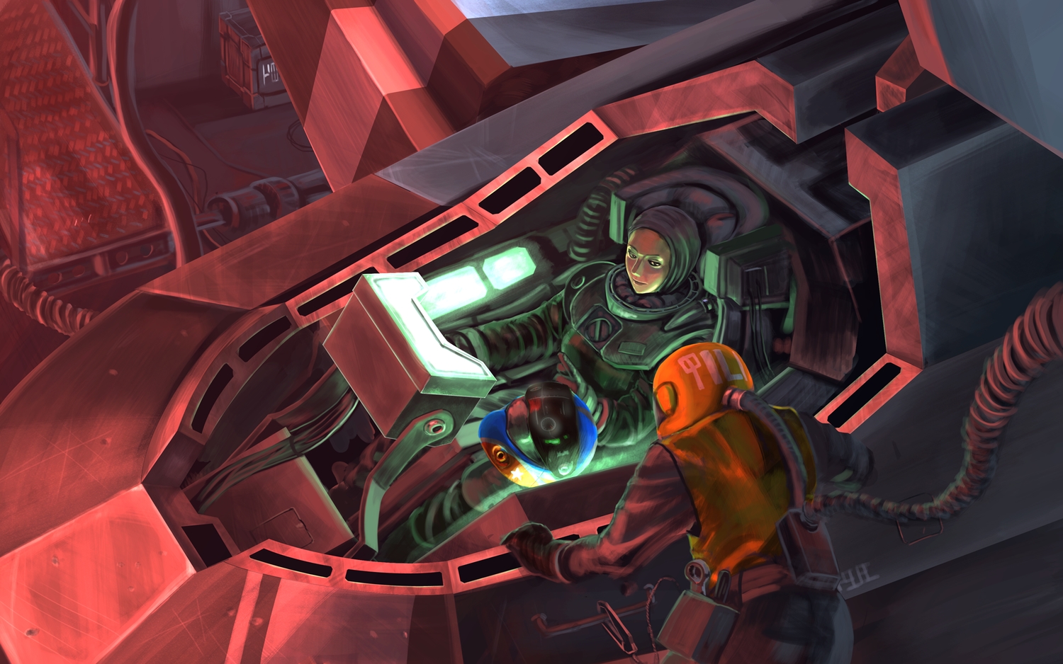 abazu-red, mecha, original