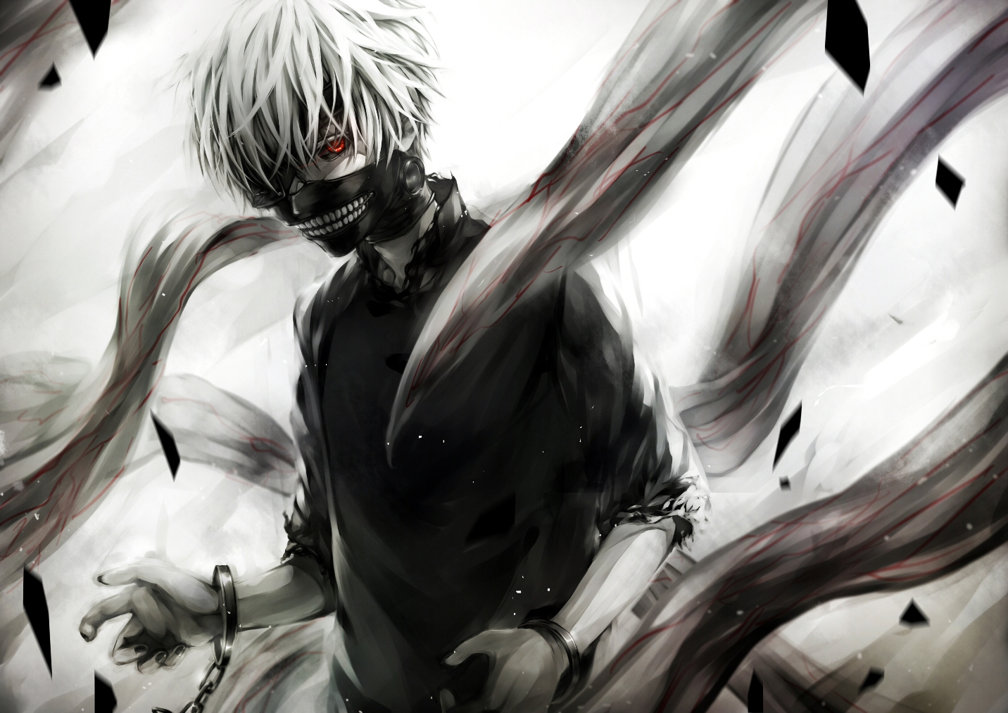all_male, chain, hukkyunzzz, kaneki_ken, male, mask, red_eyes, shackles