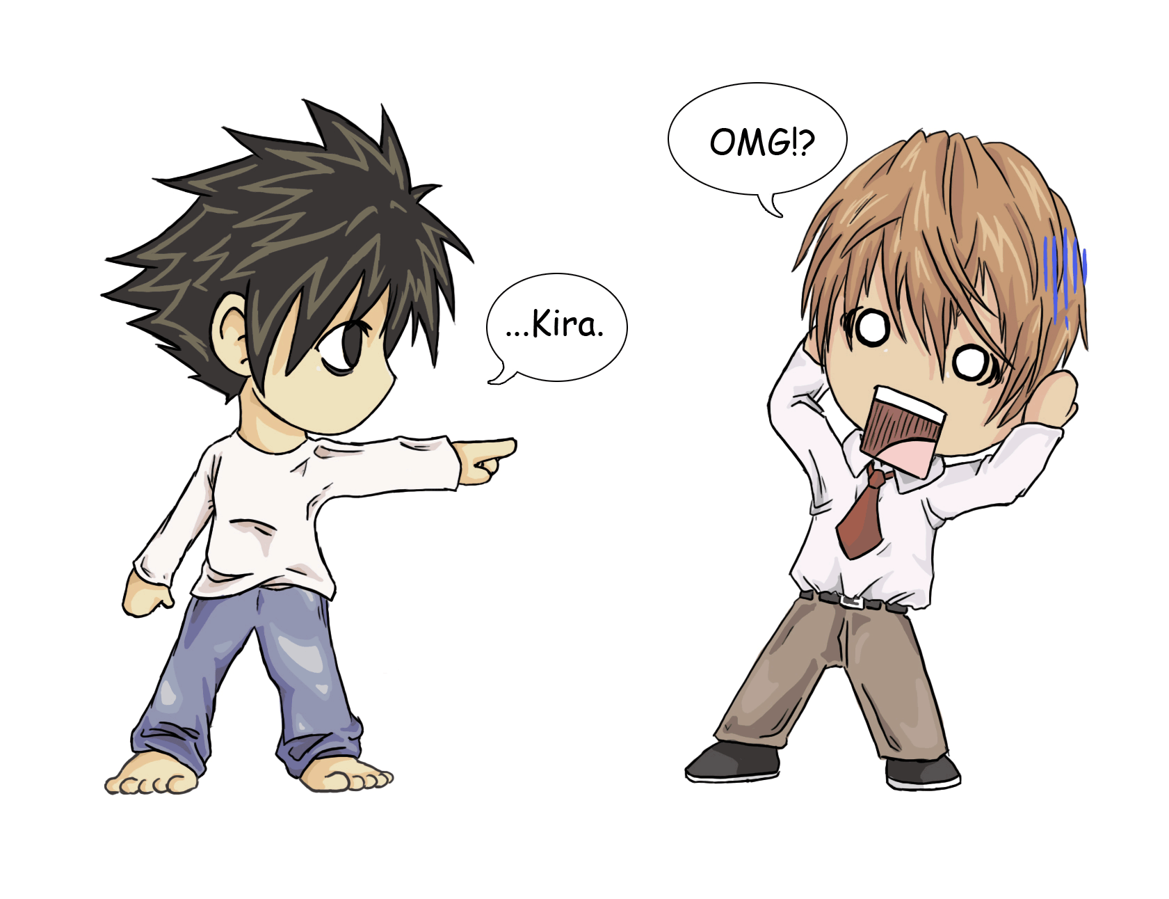 all_male, chibi, death_note, l, male, white, yagami_light