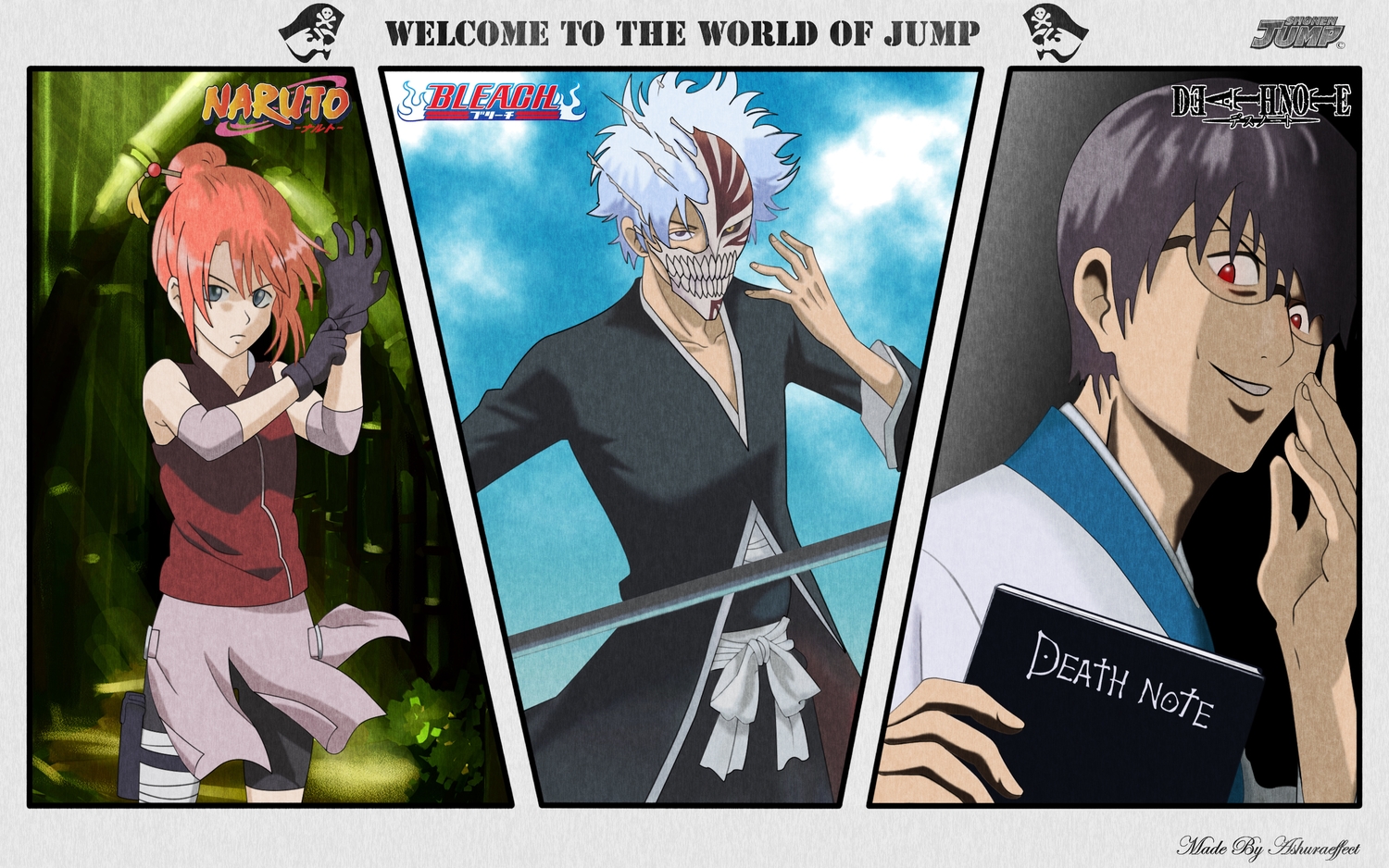 bleach, cosplay, crossover, death_note, gintama, kagura_(gintama), male, naruto