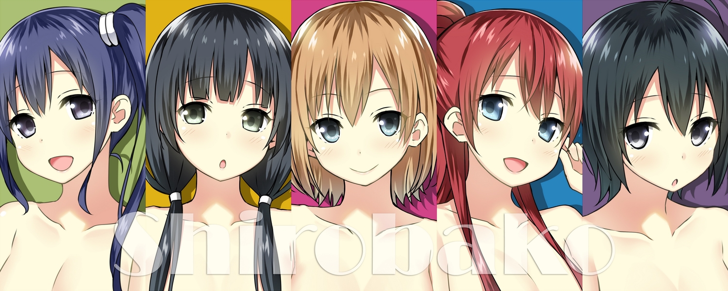 black_hair, blue_hair, brown_hair, imai_midori, long_hair, miyamori_aoi, red_hair, sakaki_shizuka, shirobako, short_hair, sky_(freedom), toudou_misa, yasuhara_ema