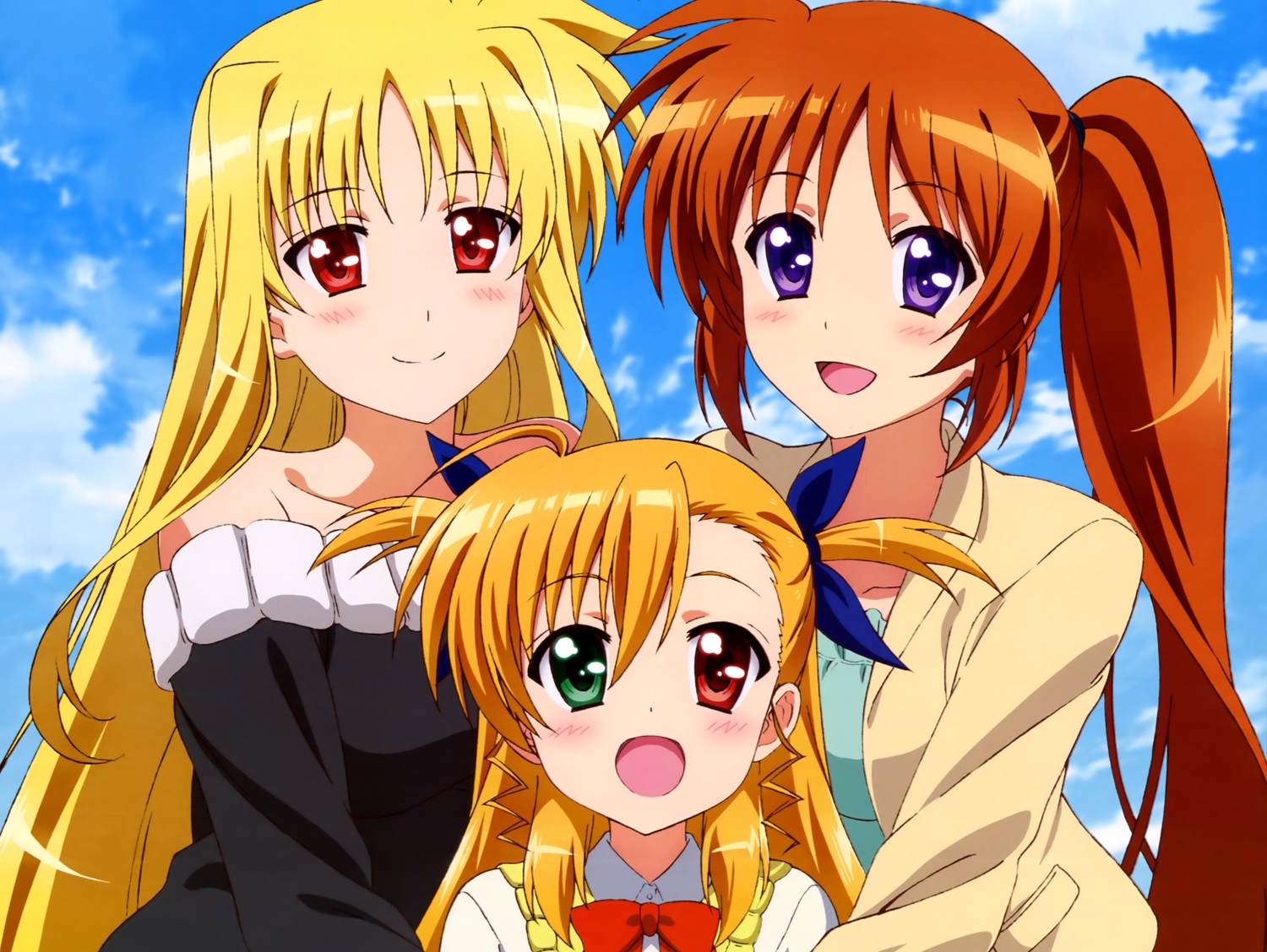 bicolored_eyes, blonde_hair, brown_hair, fate_testarossa, loli, long_hair, mahou_shoujo_lyrical_nanoha, mahou_shoujo_lyrical_nanoha_vivid