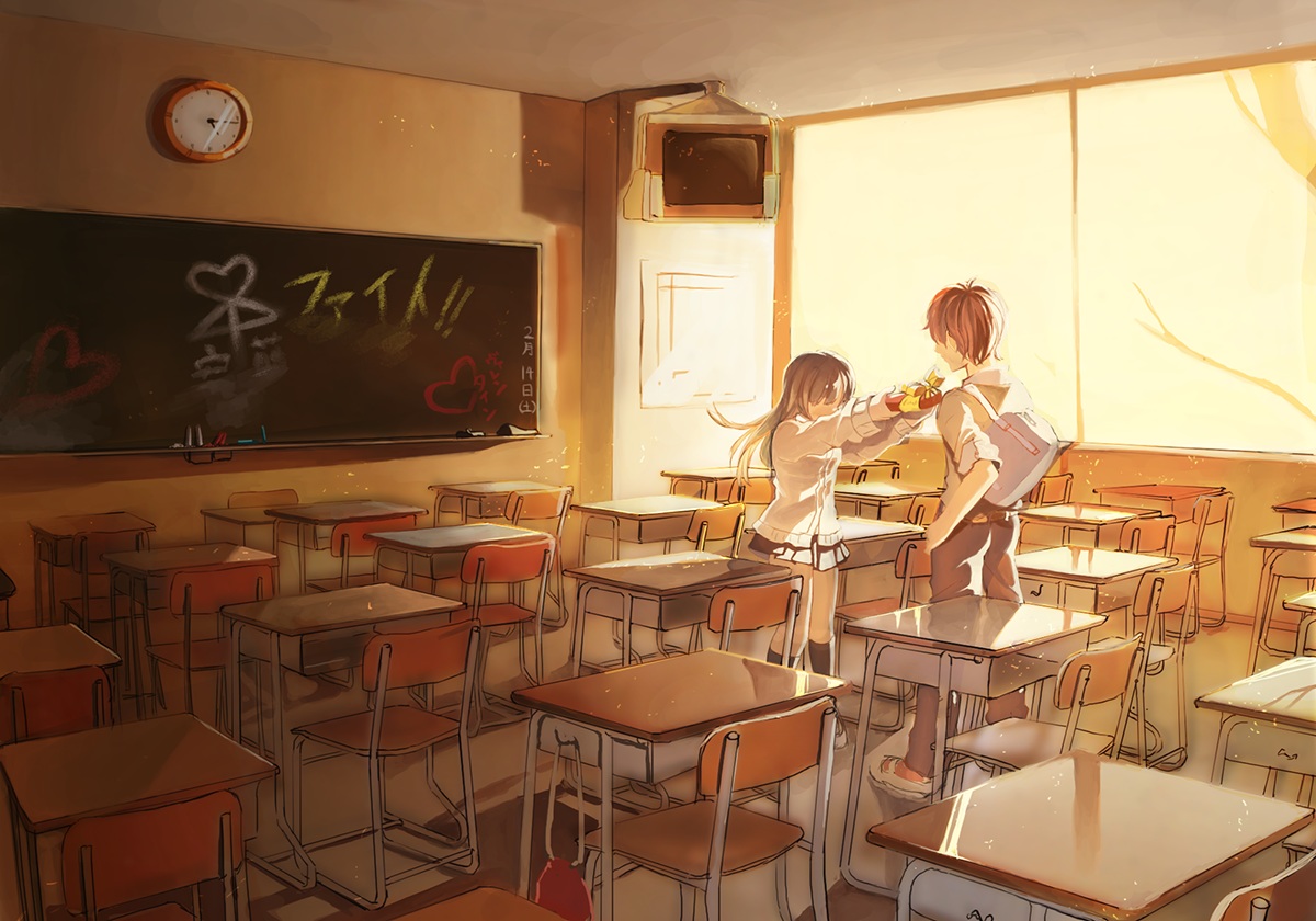 blonde_hair, bow, heart, kneehighs, long_hair, male, original, rikkido