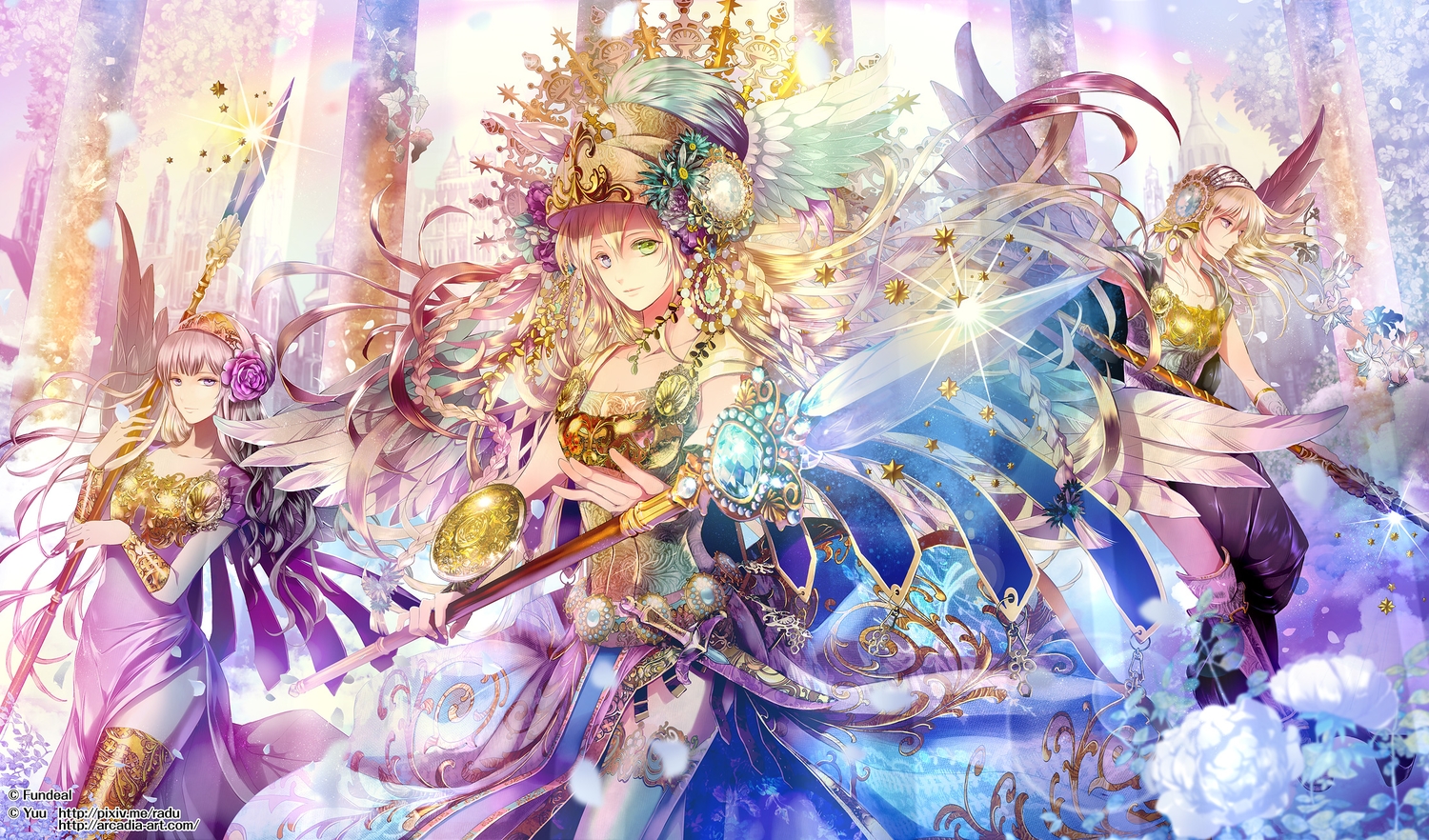 armor, dress, original, radu, tagme, thighhighs, weapon, wings