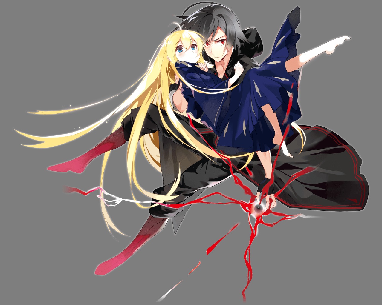 blonde_hair, dress, futatabi_hajimaru_escatora, long_hair, magic, nauribon, tagme_(character), transparent