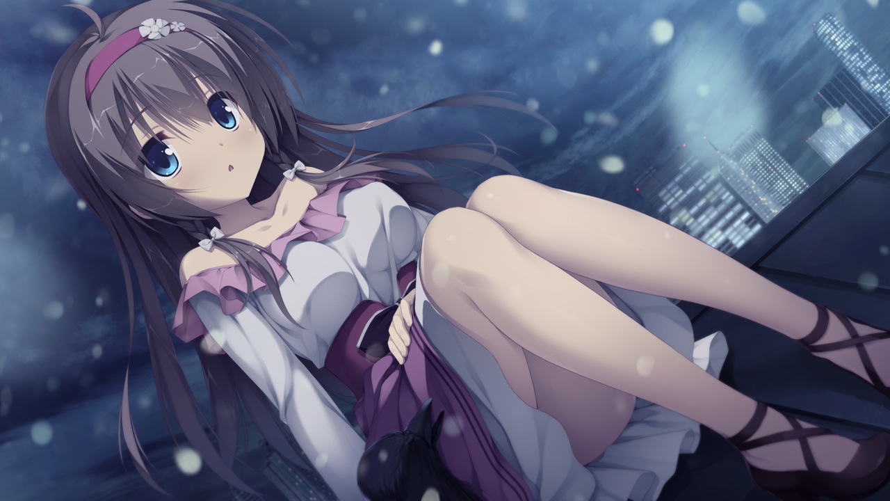 blue_eyes, building, city, game_cg, headband, kobuichi, long_hair, night