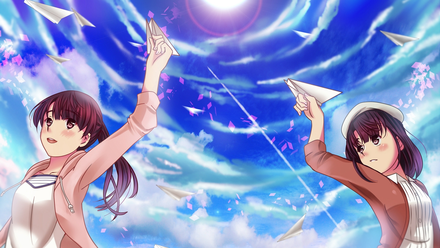 clouds, hat, katou_megumi, saenai_heroine_no_sodatekata, sky, zaregotodukainodesi