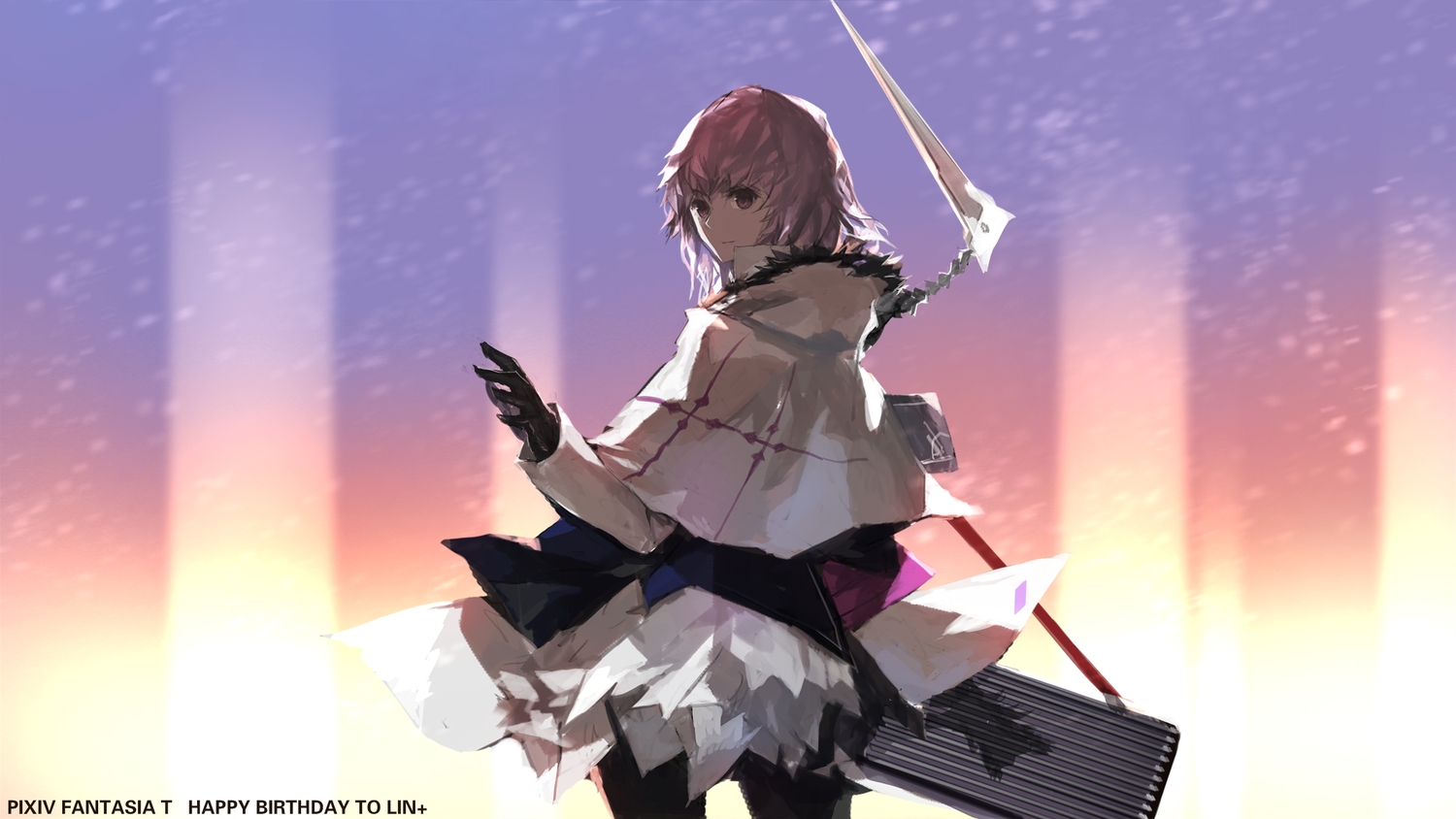 berlinetta, gloves, original, pink_eyes, pink_hair, pixiv_fantasia, short_hair, swd3e2