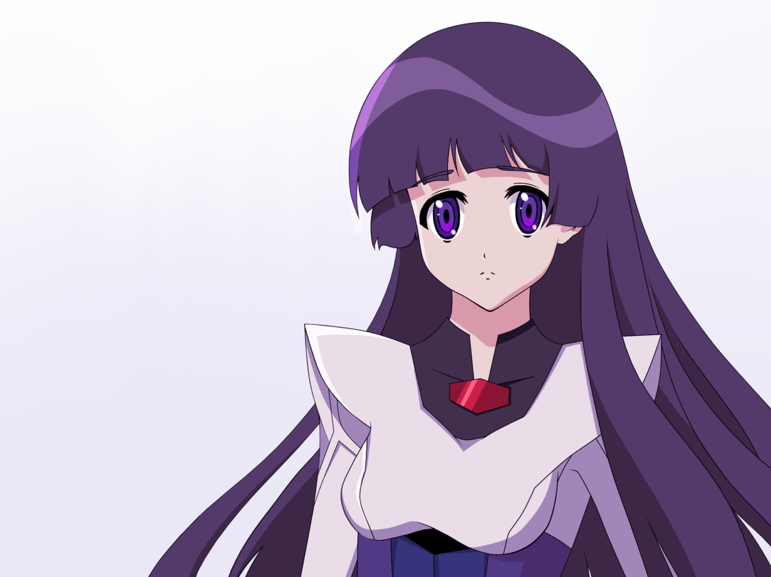 blue_hair, jinki_extend, long_hair, momodesuuu, purple_eyes, tsuzaki_aoba, uniform, white