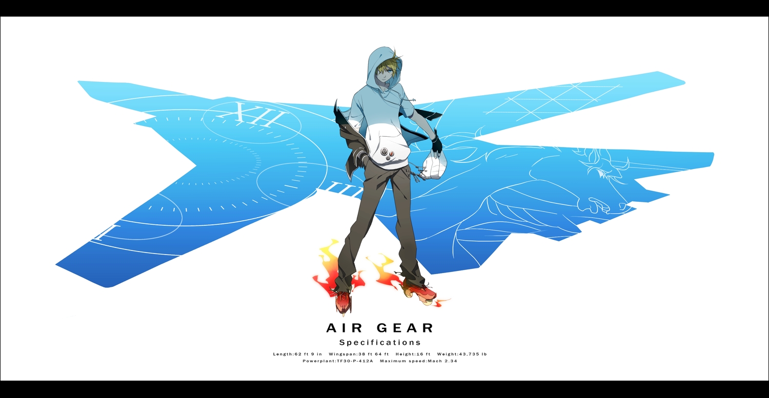 air_gear, all_male, blonde_hair, blue_eyes, gloves, hat, hood, male, mikura_kazuma, mogiki, white