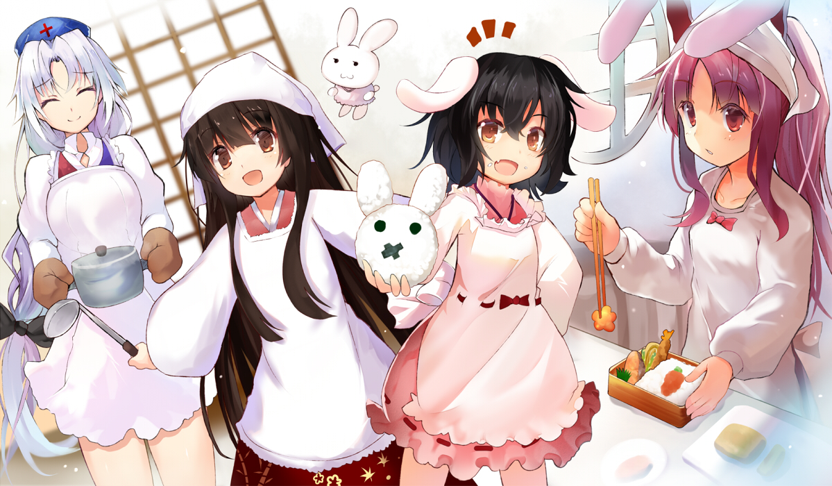 animal_ears, apron, bunny, bunny_ears, bunnygirl, efe, food, gloves