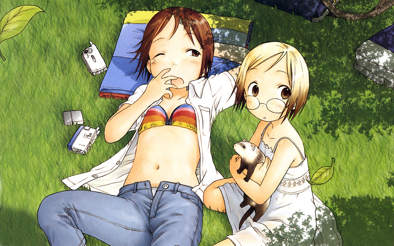 animal, cigarette, ferret, ichigo_mashimaro, itou_nobue, rainbow, sakuragi_matsuri