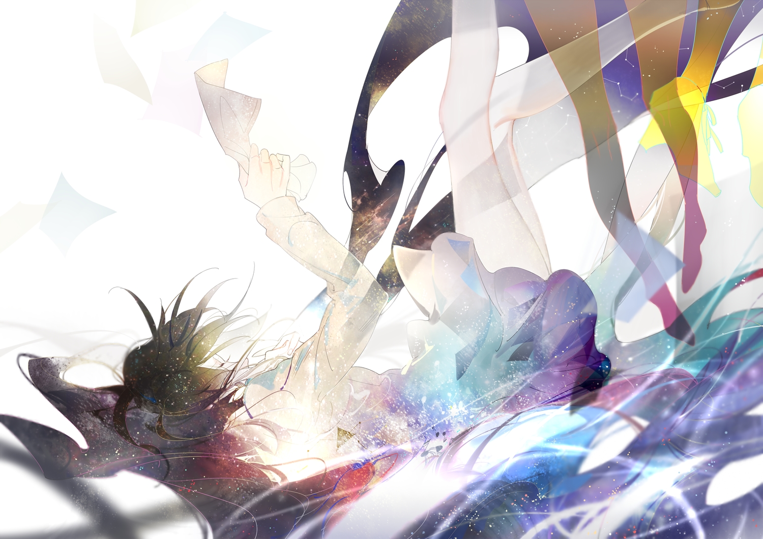 brown_hair, hatsune_miku, paper, skirt, tang_elen, vocaloid