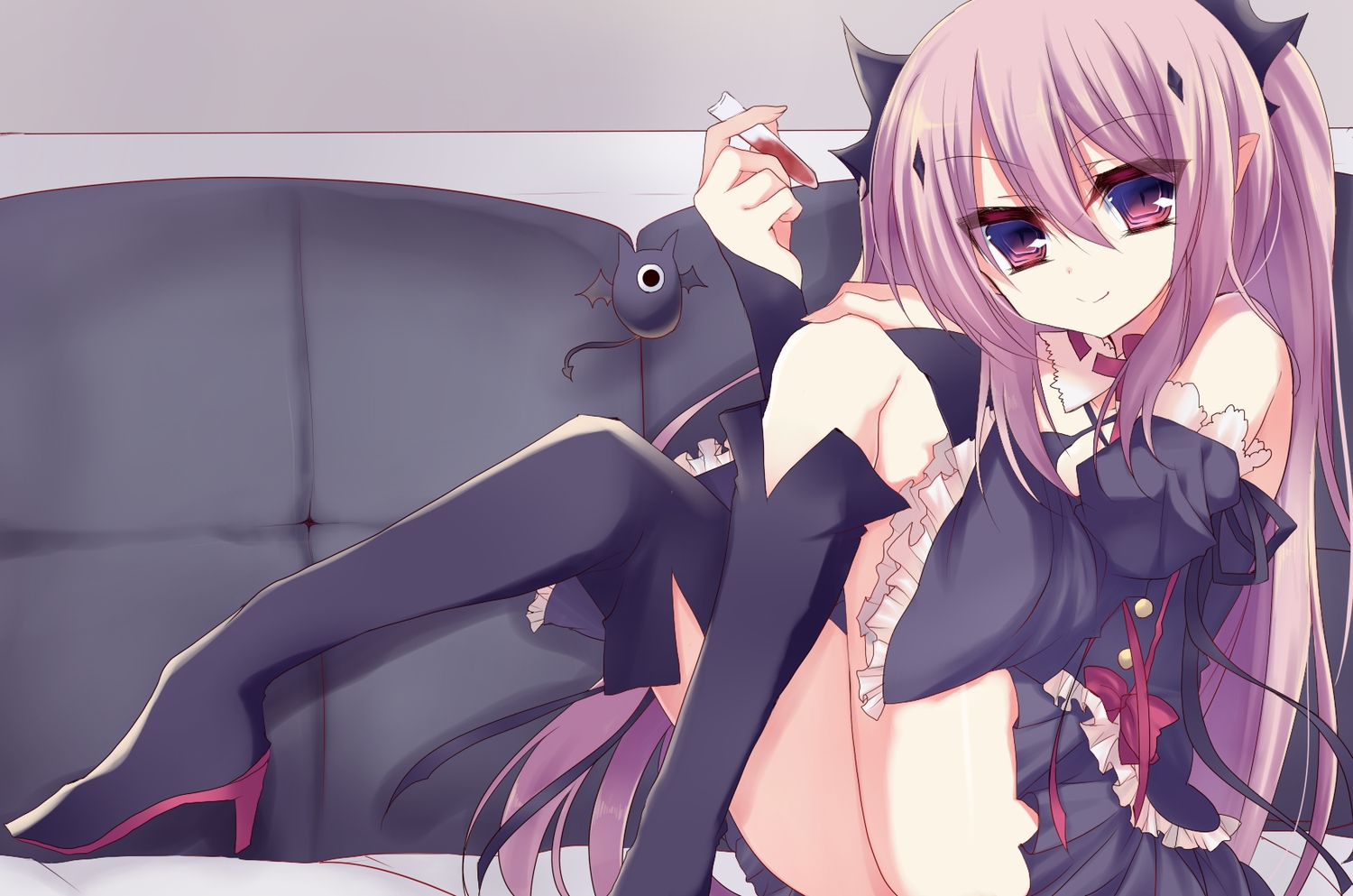 animal, bat, blood, boots, goth-loli, krul_tepes, lolita_fashion, long_hair
