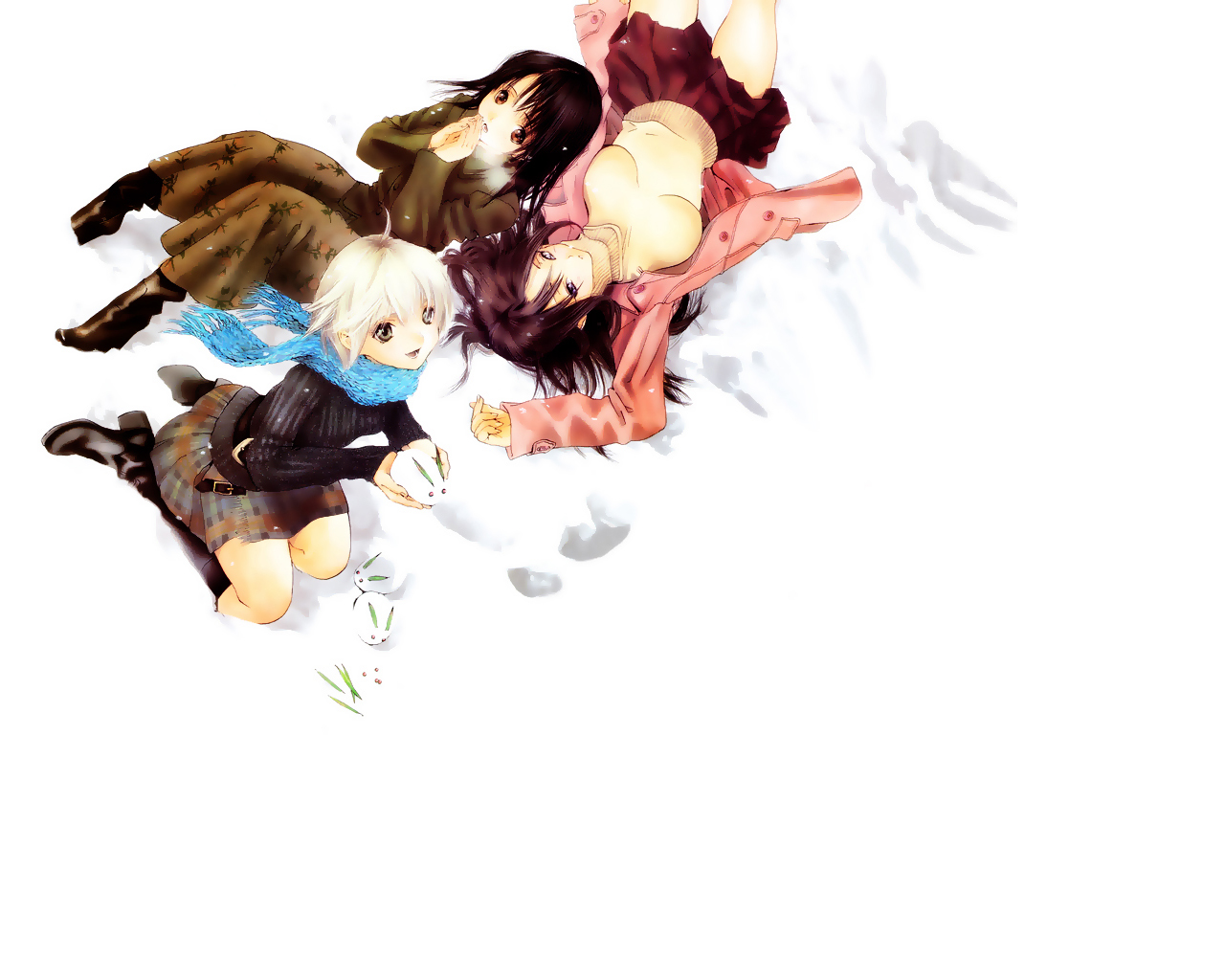 blonde_hair, brown_hair, ichigo_100, kitaooji_satsuki, long_hair, nishino_tsukasa, short_hair, skirt