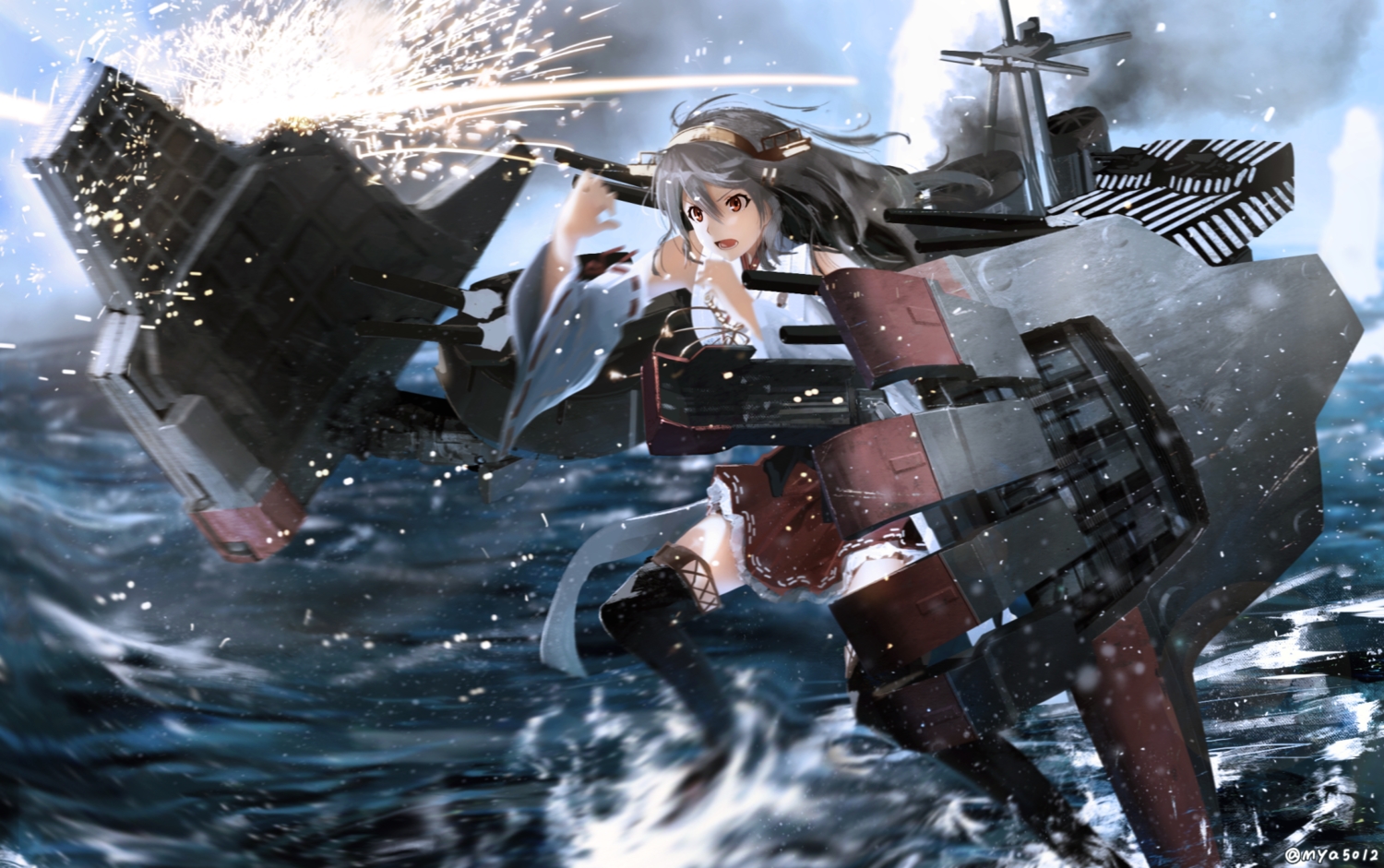 anthropomorphism, haruna_(kancolle), kantai_collection, m-ya