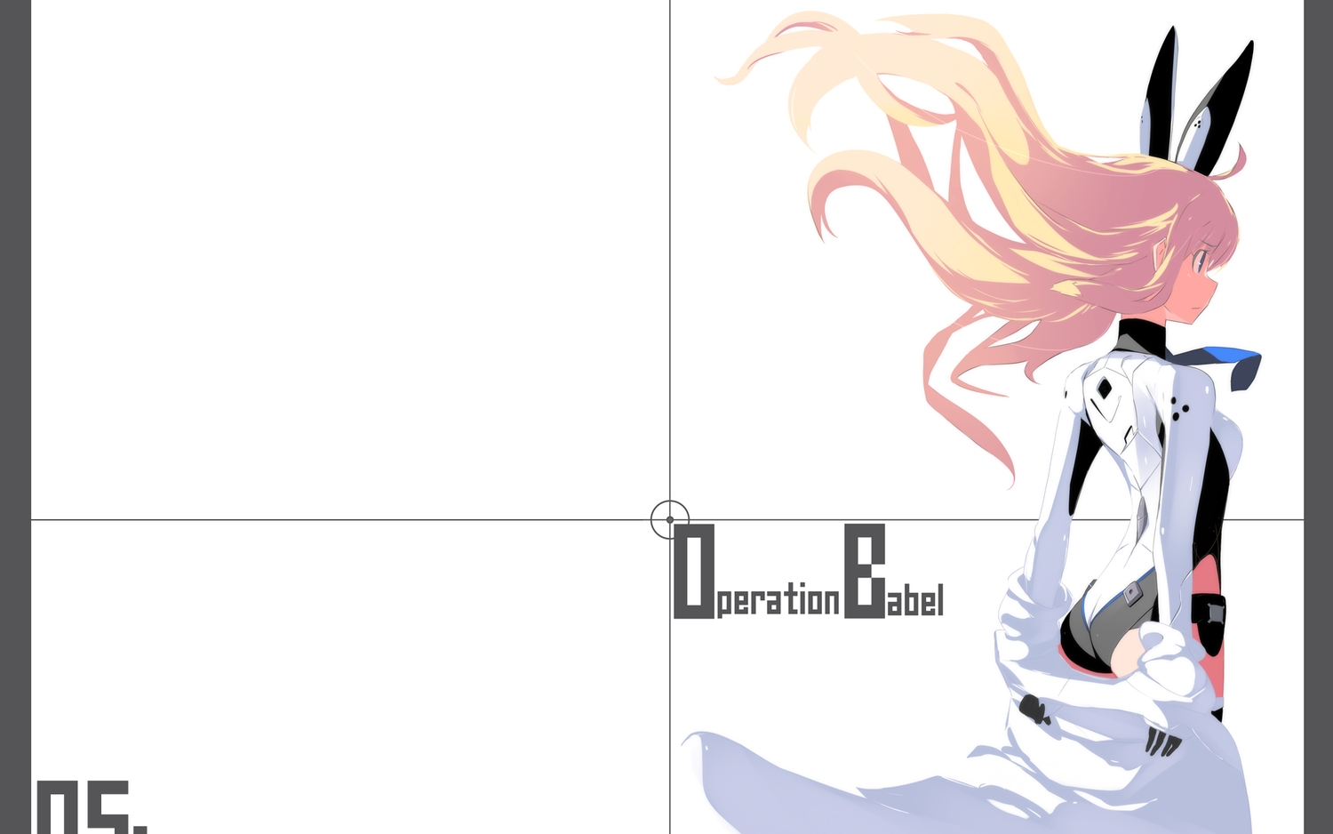 ass, blonde_hair, blue_eyes, bodysuit, gloves, long_hair, maccyon, operation_babel