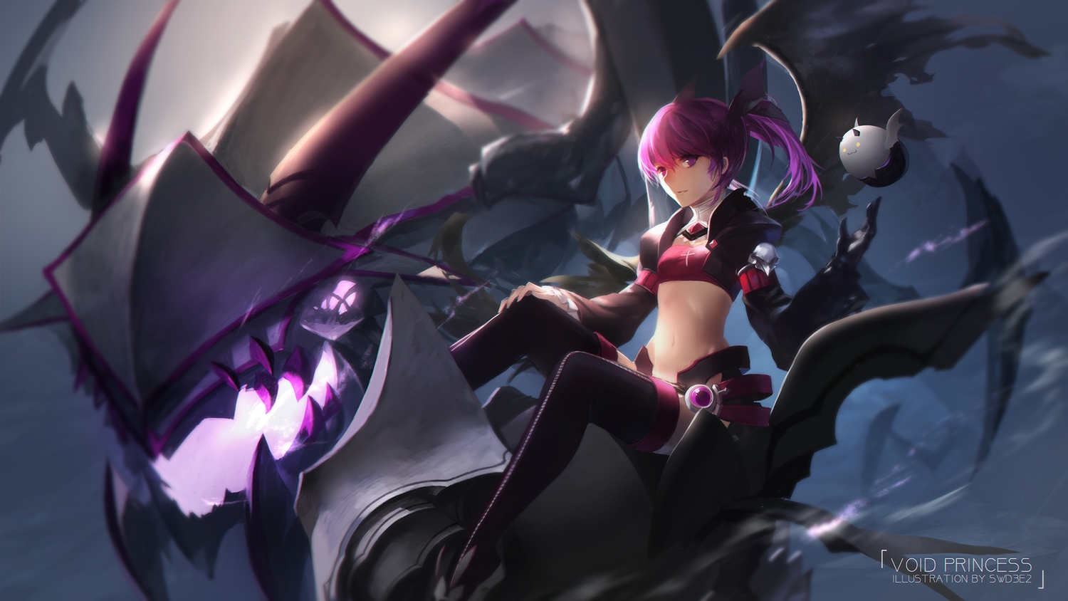 aisha_(elsword), boots, elsword, long_hair, navel, pink_eyes, pink_hair, swd3e2
