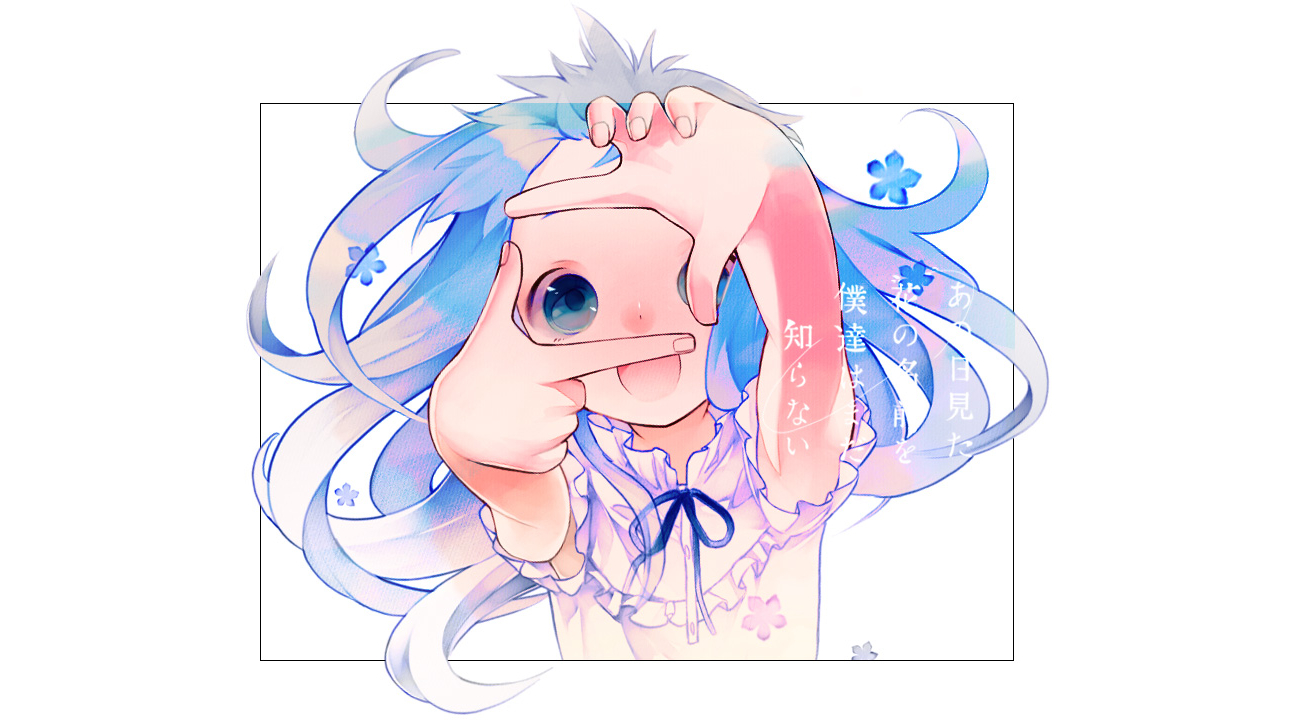 ano_hi_mita_hana_no_namae_wo_bokutachi_wa_mada_shiranai, blue_eyes, blue_hair, dress, honma_meiko, long_hair, makino_(sinobusan)