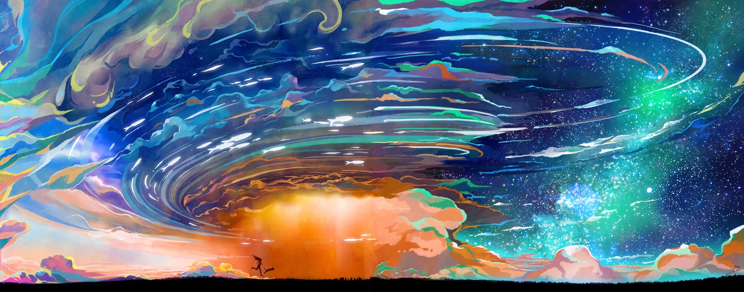 animal, caring201, cat, clouds, original, scenic, sky