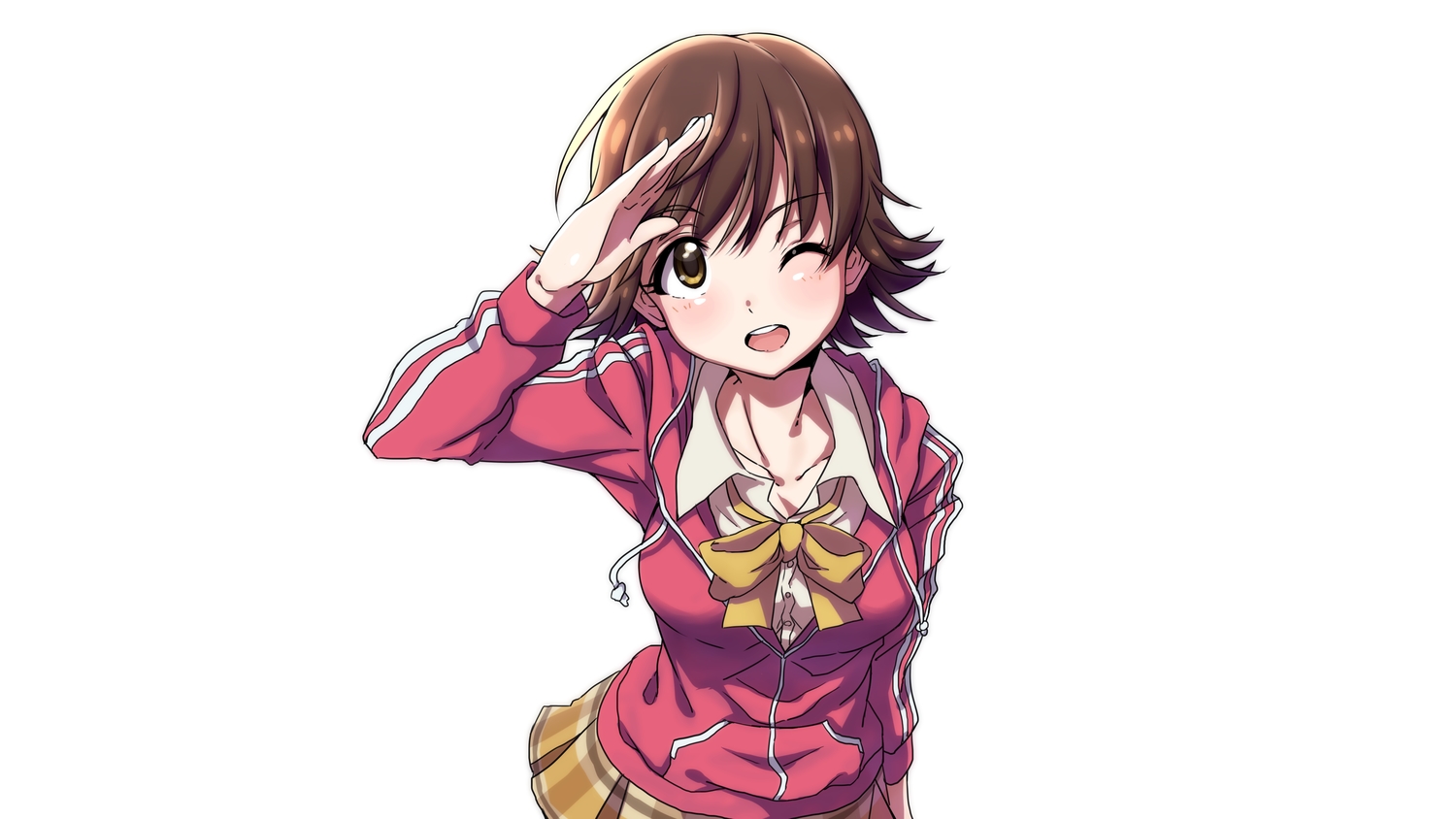 brown_eyes, brown_hair, honda_mio, hood, idolmaster, idolmaster_cinderella_girls, rariemonn, skirt