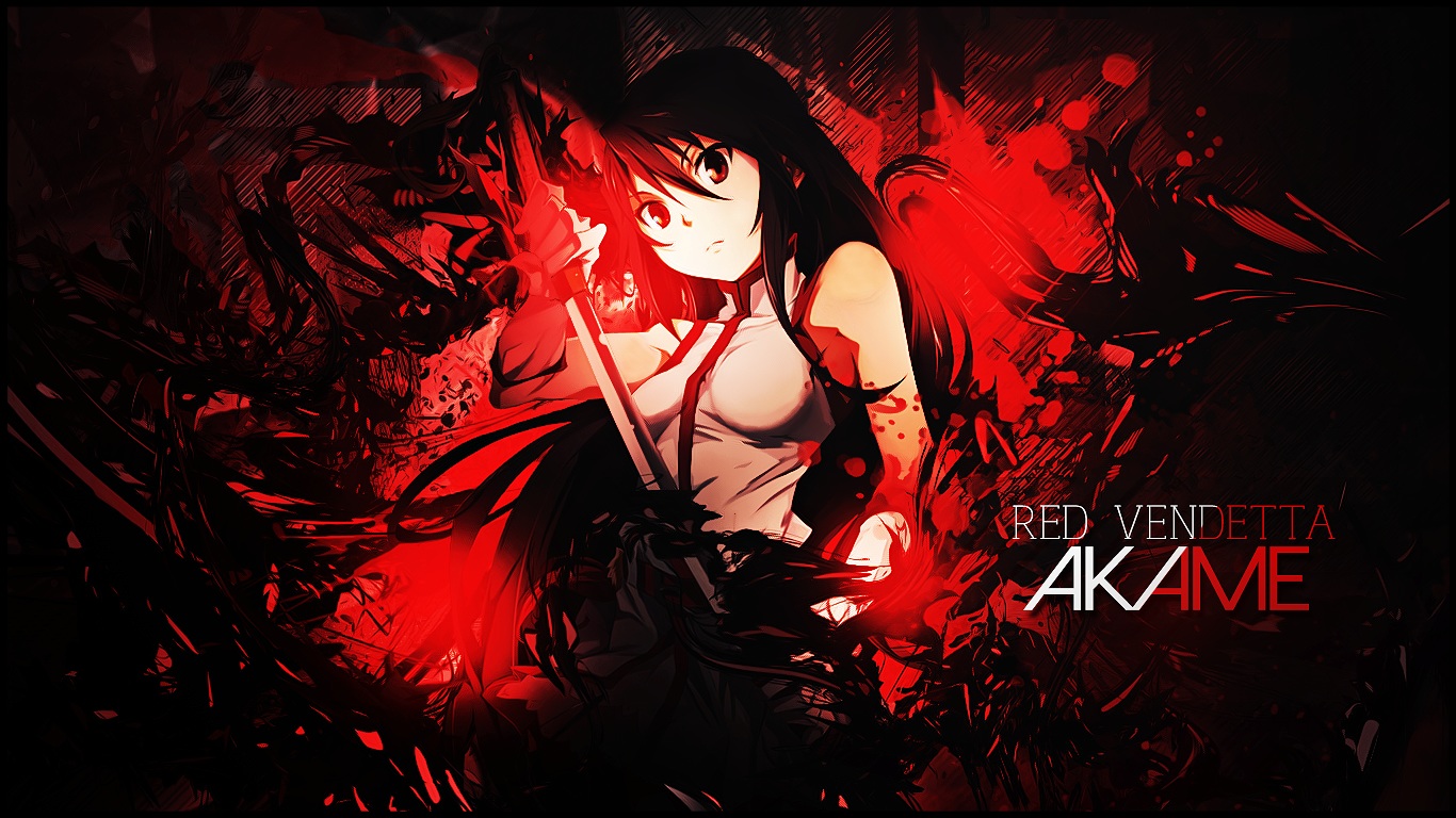 akame, akame_ga_kill!, akame_ga_kill!_zero, dark, katana, long_hair, red, sword, third-party_edit, weapon
