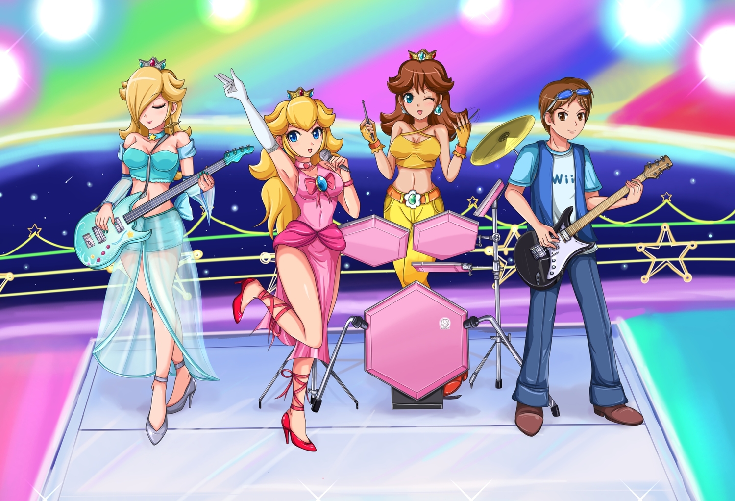 fang, group, male, original, princess_daisy, princess_peach, rosalina, sigurdhosenfeld