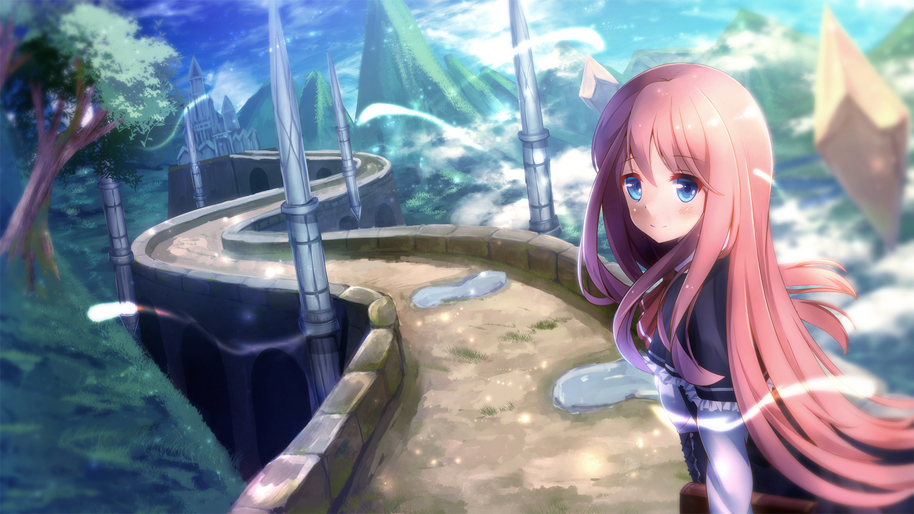 blue_eyes, blush, kagayan1096, landscape, long_hair, original, pink_hair, scenic