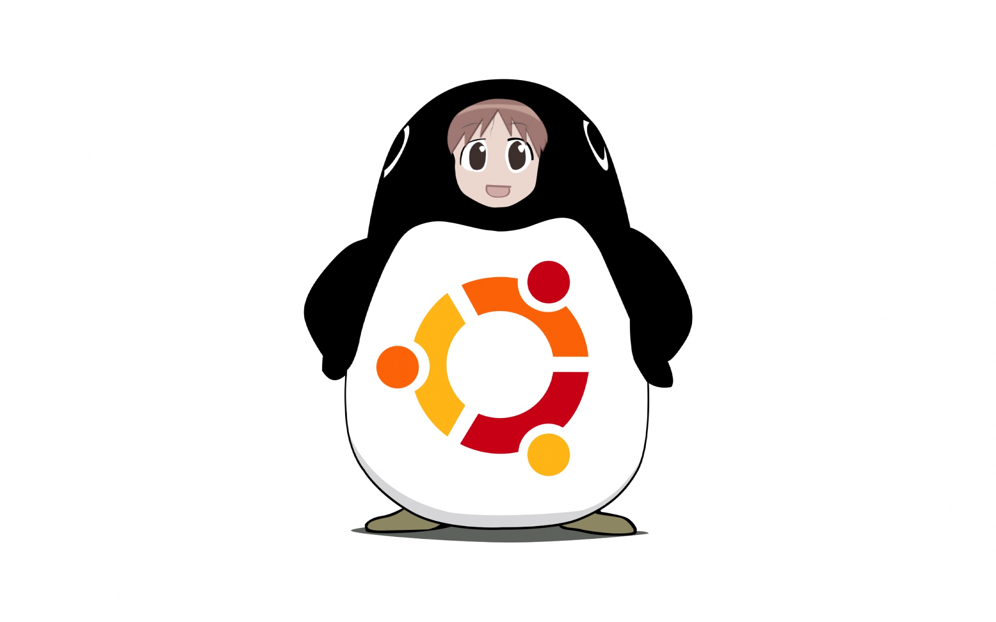 azumanga_daioh, linux, mihama_chiyo, ubuntu, white